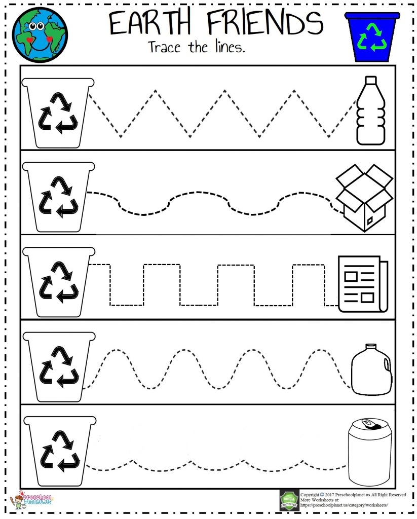 Recycle Worksheet Preschoolplanet