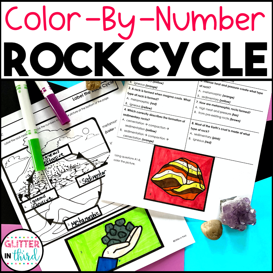 Rock Cycle Worksheets Color By Numbers Science SOL 5 8c Glitter In Third Rock Cycle Worksheets Color By Numbers Science SOL 5 8c Glitter In Third