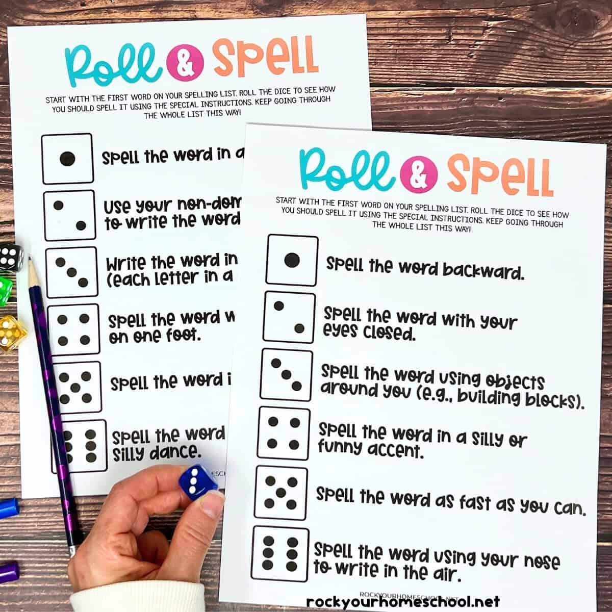 Roll And Spell Game Set For Fun With Spelling Words Free Rock Your Homeschool Roll And Spell Game Set For Fun With Spelling Words Free Rock Your Homeschool