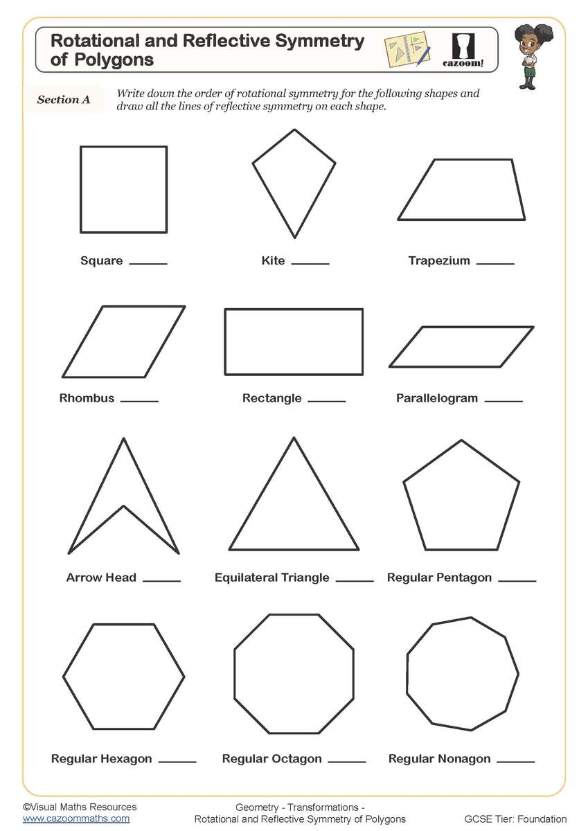 Rotational And Refelctive Symmetry Of Polygons Worksheet Printable Maths Worksheets Rotational And Refelctive Symmetry Of Polygons Worksheet Printable Maths Worksheets