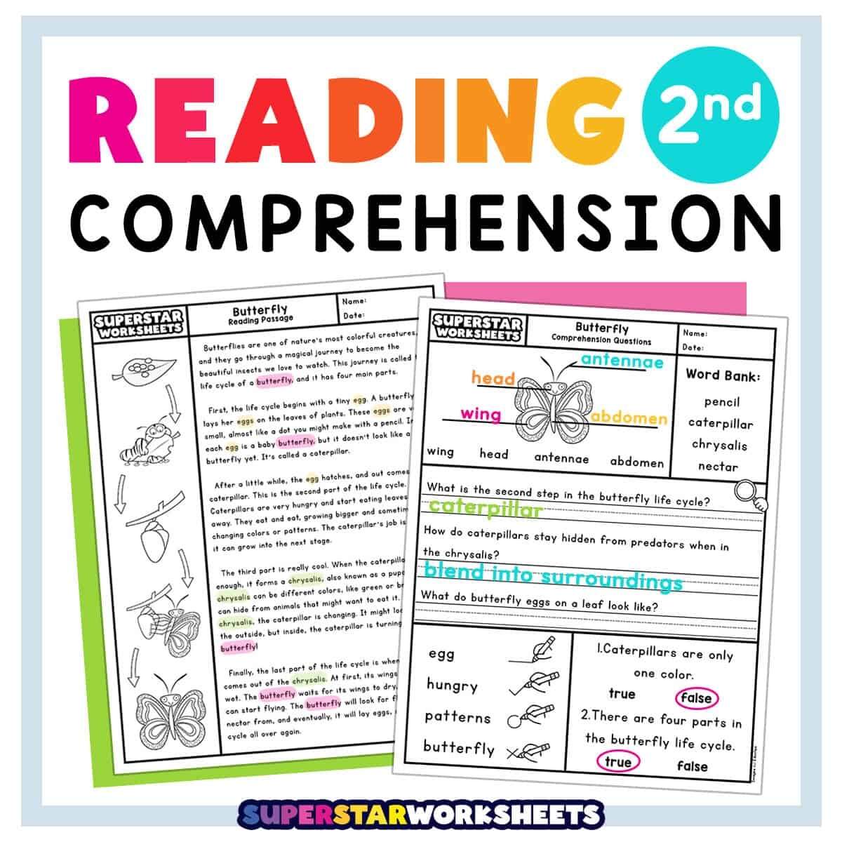 Second Grade Reading Comprehension Superstar Worksheets Second Grade Reading Comprehension Superstar Worksheets