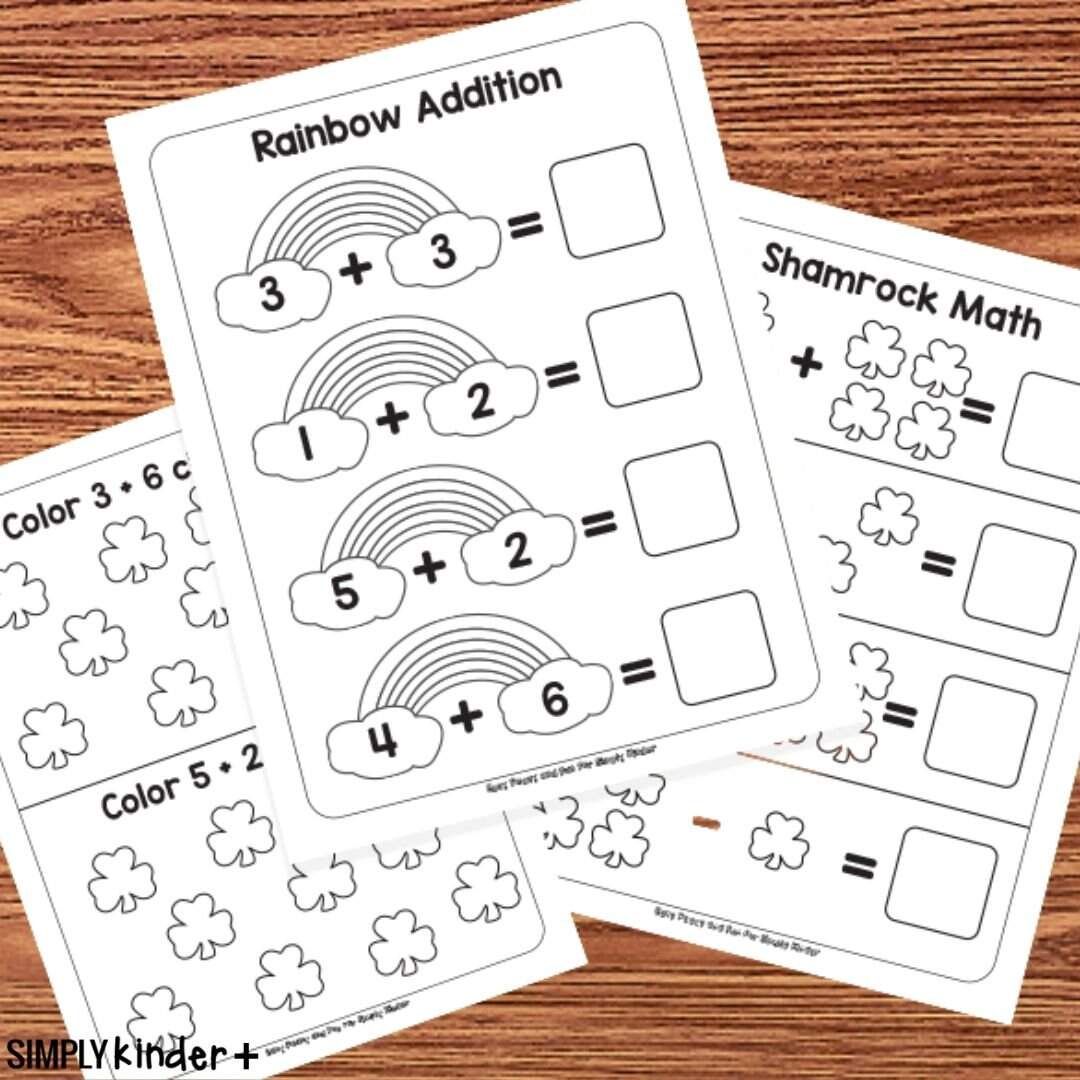 Shamrock Math Worksheets Free Printables Simply Kinder Printable Membership Shamrock Math Worksheets Free Printables Simply Kinder Printable Membership