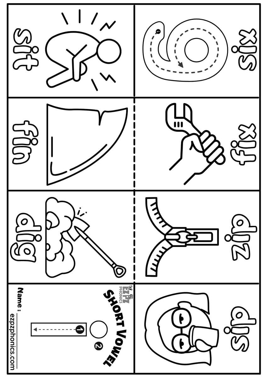 Short Vowel I Mini Coloring Book CVC Words 1 Ezpzphonics Short Vowel I Mini Coloring Book CVC Words 1 Ezpzphonics