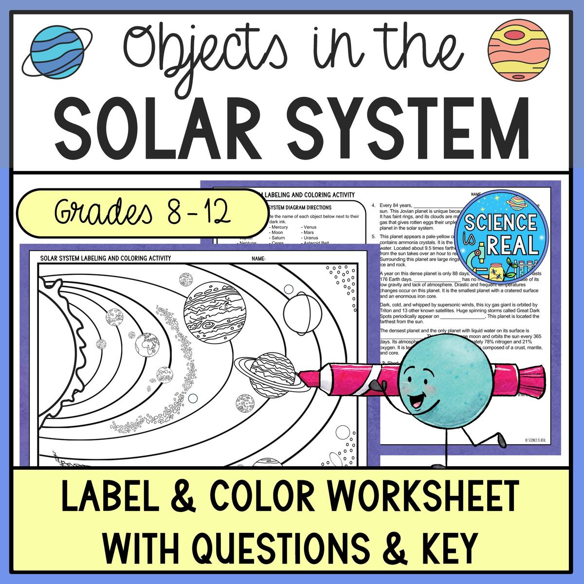 Solar System Worksheets Diagramming Coloring And Questions Classful List Of Planets In Order Printable Science Poster For Kids