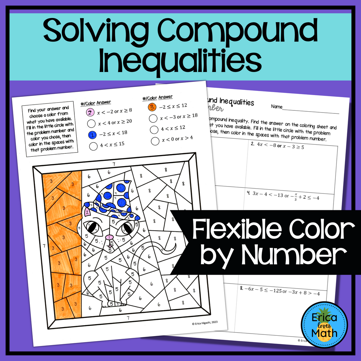 Solving Compound Inequalities Color By Number Activity Halloween Classful Solving Compound Inequalities Color By Number Activity Halloween Classful