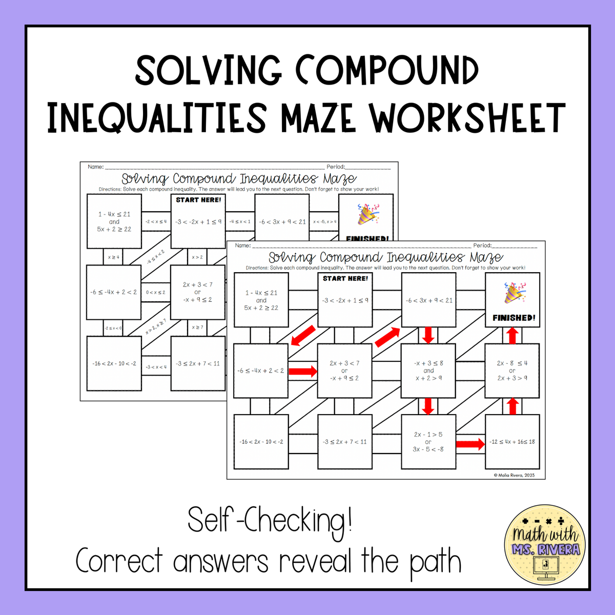 Solving Compound Inequalities Maze Worksheet Made By Teachers Compound Inequalities Notes And Worksheets Lindsay Bowden Worksheets Library