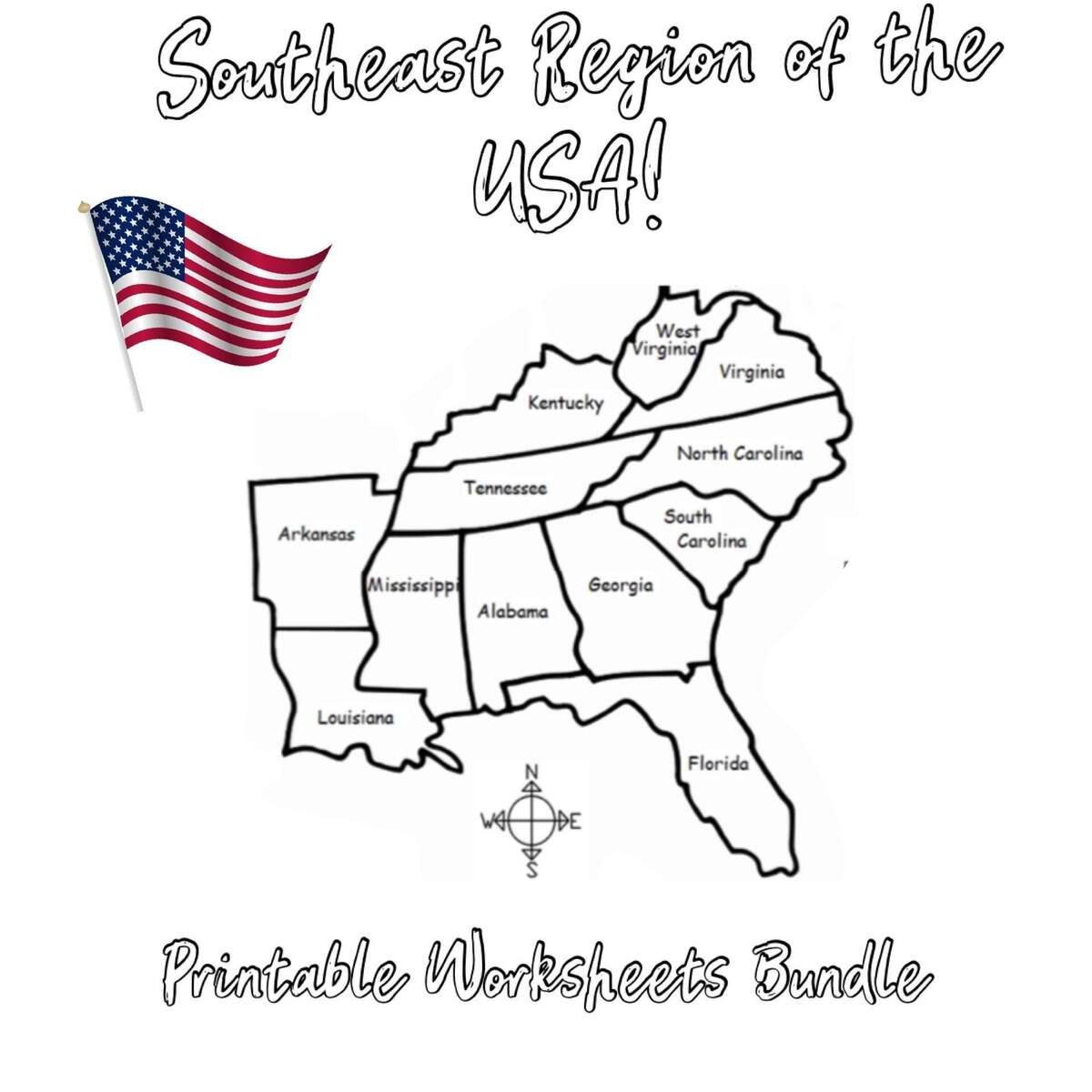 Southeast Region Of The USA Printable Worksheets Bundle Etsy Southeast Region Of The USA Printable Worksheets Bundle Etsy