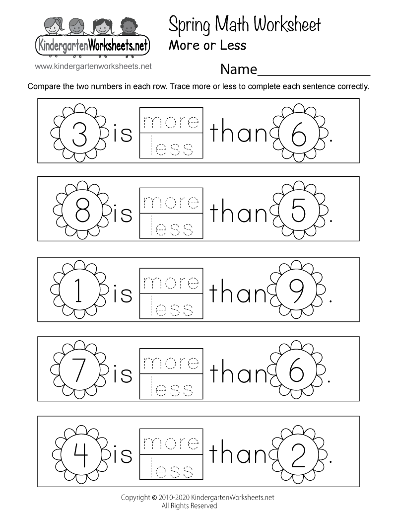Spring Math Worksheet Free Printable Digital PDF Kindergarten Math Worksheets PDF Printable PDF Worksheets Cazoom Math
