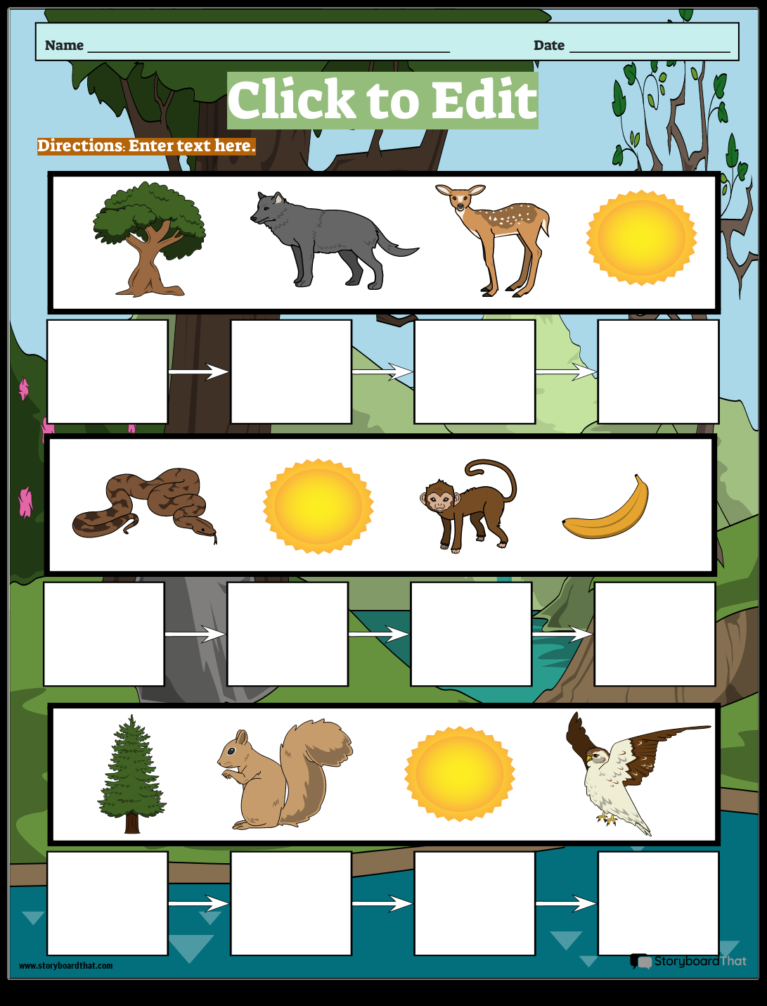Storyboard That Free Food Chain Worksheet Templates Storyboard That Free Food Chain Worksheet Templates