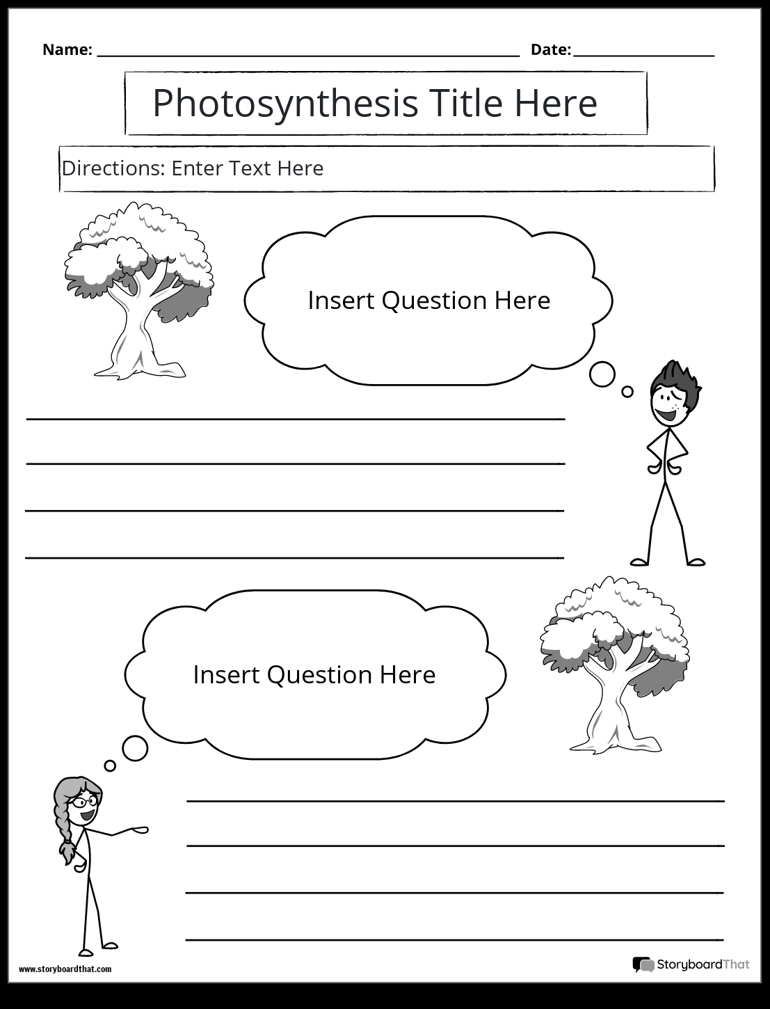 Storyboard That Photosynthesis Worksheet Templates