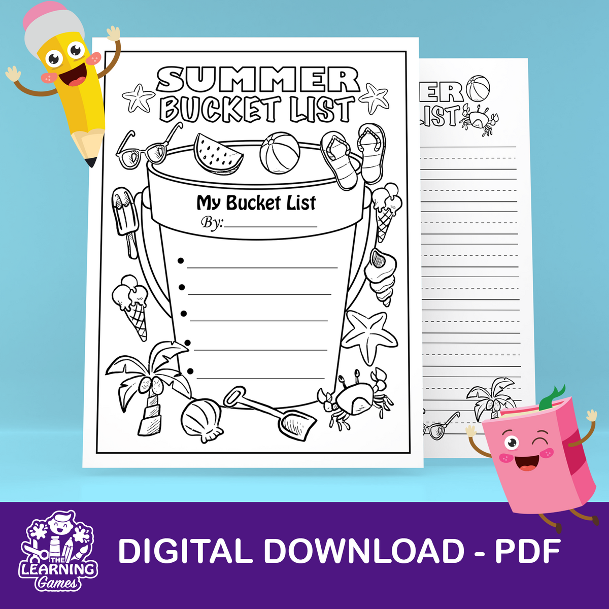 Summer Bucket List End Of Year Writing Activity Coloring Writing Made By Teachers
