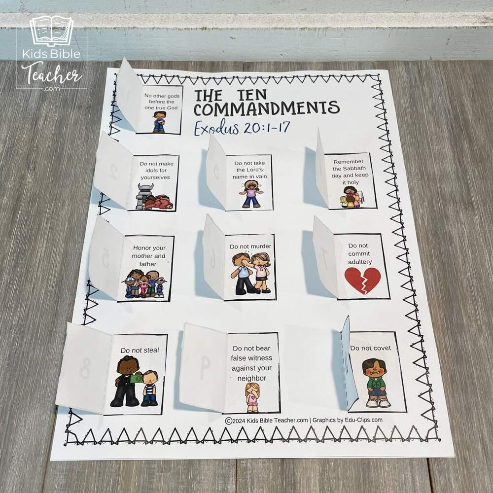 FREE Printable 10 Commandments Cootie Catcher Activity For Kids