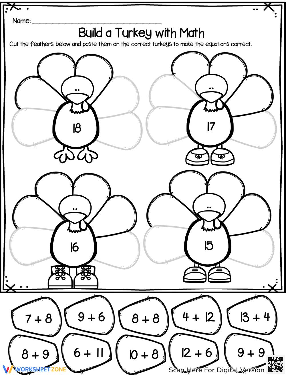 Thanksgiving Math Worksheets Printable