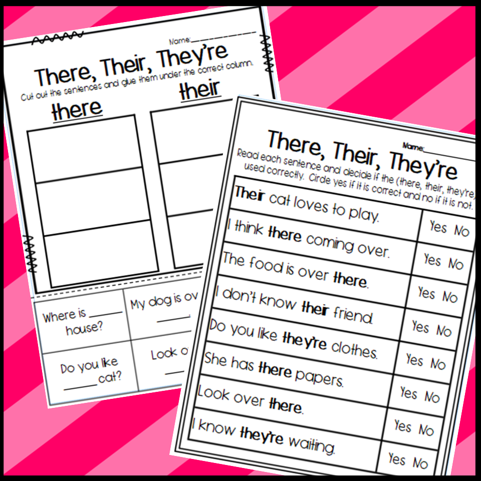 There Their And They Re Homophone Worksheets Made By Teachers There Their And They Re Homophone Worksheets Made By Teachers