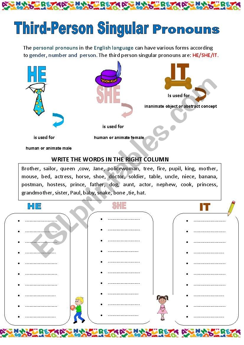 Personal Pronouns Activity Worksheets For Grade 2 3 4 Made By Teachers