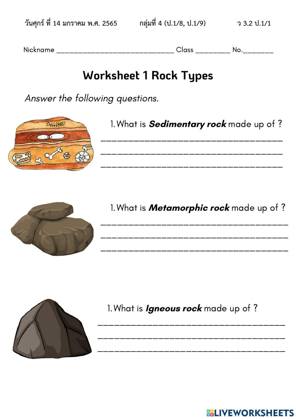 Three Types Of Rock Worksheet Worksheets Library Free Rock Cycle Worksheet For Kids