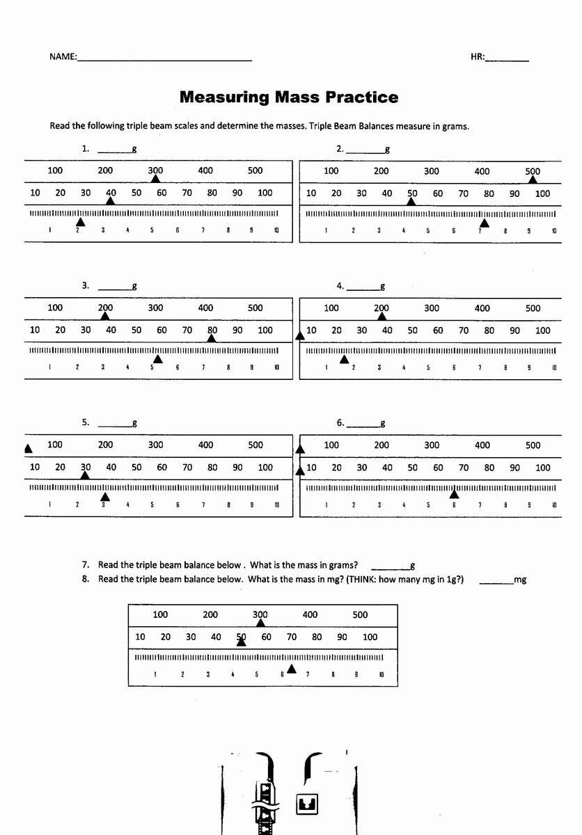 Reading Triple Beam Balance Worksheet Practice And Mastery