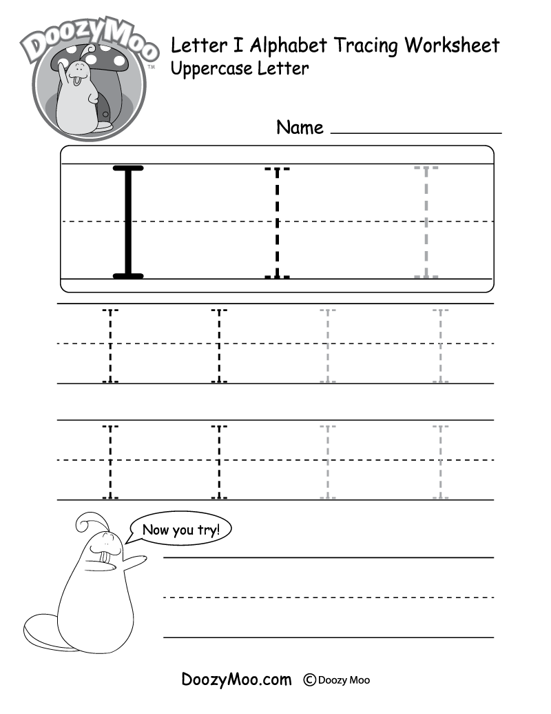 Uppercase Letter I Tracing Worksheet Doozy Moo Uppercase Letter I Tracing Worksheet Doozy Moo