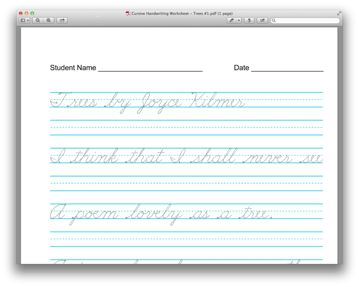Free Printable Cursive Writing Worksheet Templates Canva