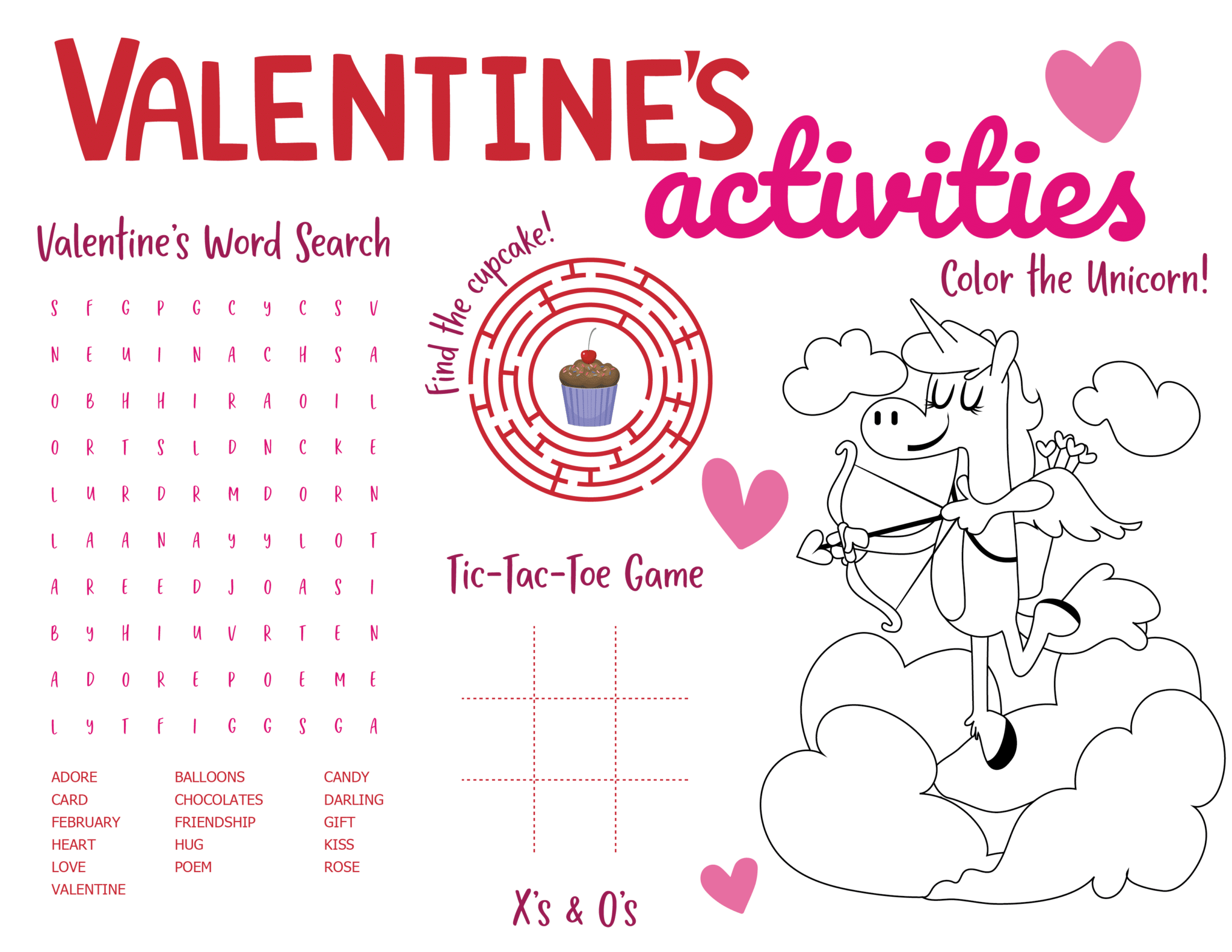 Printable Valentine Activity Sheet Valentine Placemats Kids Activity Digital Download Valentines Activity For Kids Valentines Worksheets Etsy