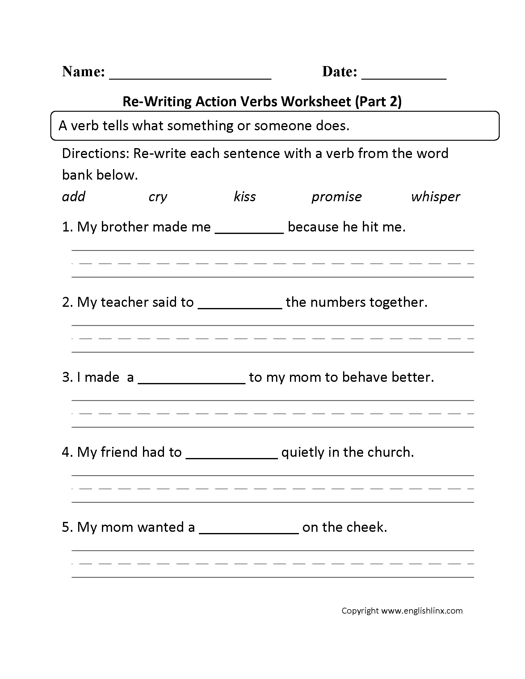 10 Printable Choose The Correct Verb Worksheets 1st 2nd Grade ELA Worksheets Etsy Sweden