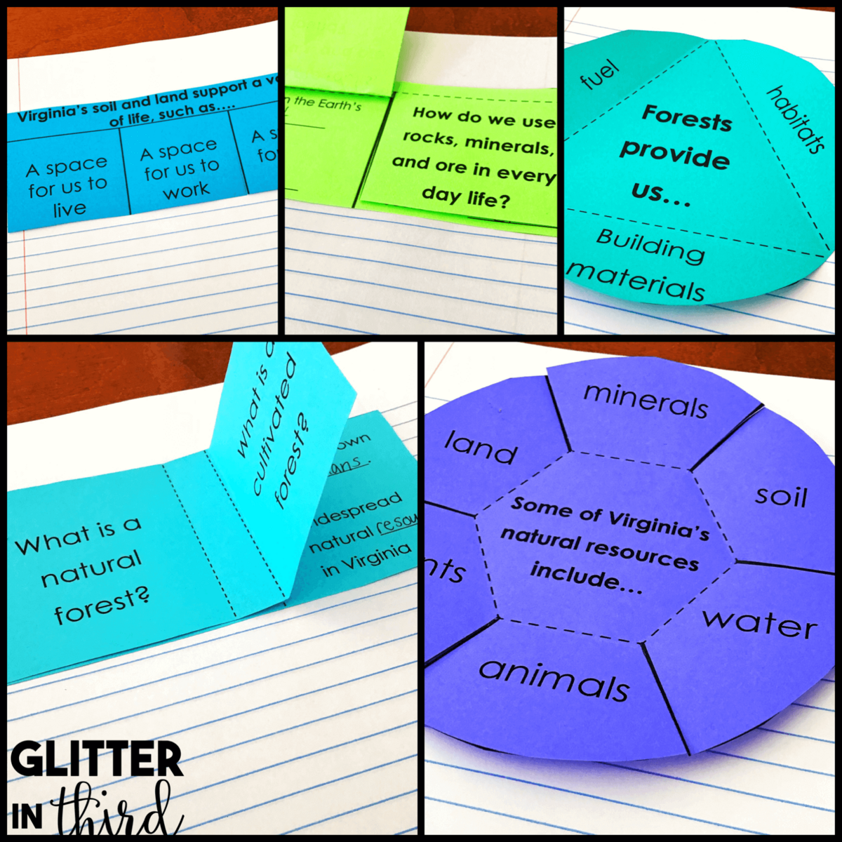 Virginia S Natural Resources Activities Interactive Notebook SOL 4 8 Glitter In Third