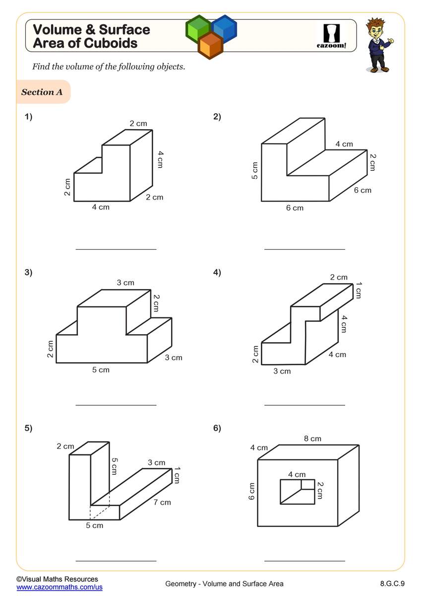 Volume Of 3D Shapes Worksheet Fun And Engaging 8th Grade PDF Worksheets Cazoom Math Matching 3D Shapes With Formulas Worksheet Fun And Engaging 7th Grade PDF Worksheets Cazoom Math