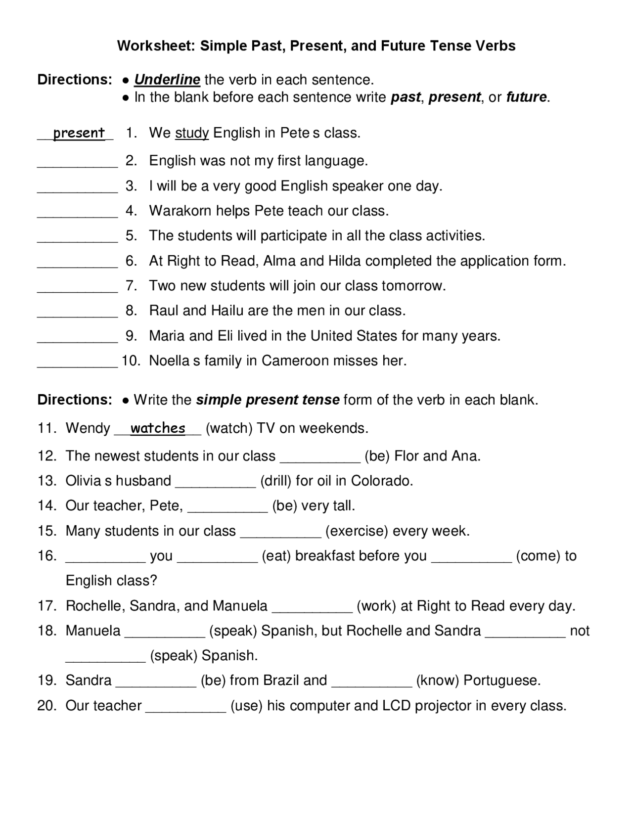 Worksheet Simple Past Present And Future Tense Verbs Schemes And Mind Maps English Literature Docsity Worksheet Simple Past Present And Future Tense Verbs Schemes And Mind Maps English Literature Docsity