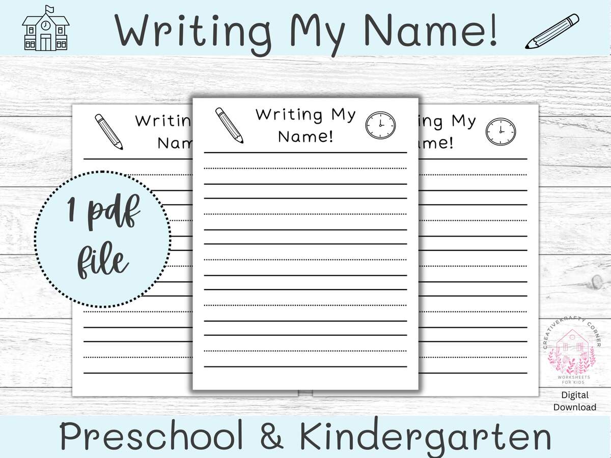 Writing My Name Worksheet Preschool Printable Name Writing Sheets Name Sheets Kindergarten Prep Printable Worksheets Kids Worksheets Etsy
